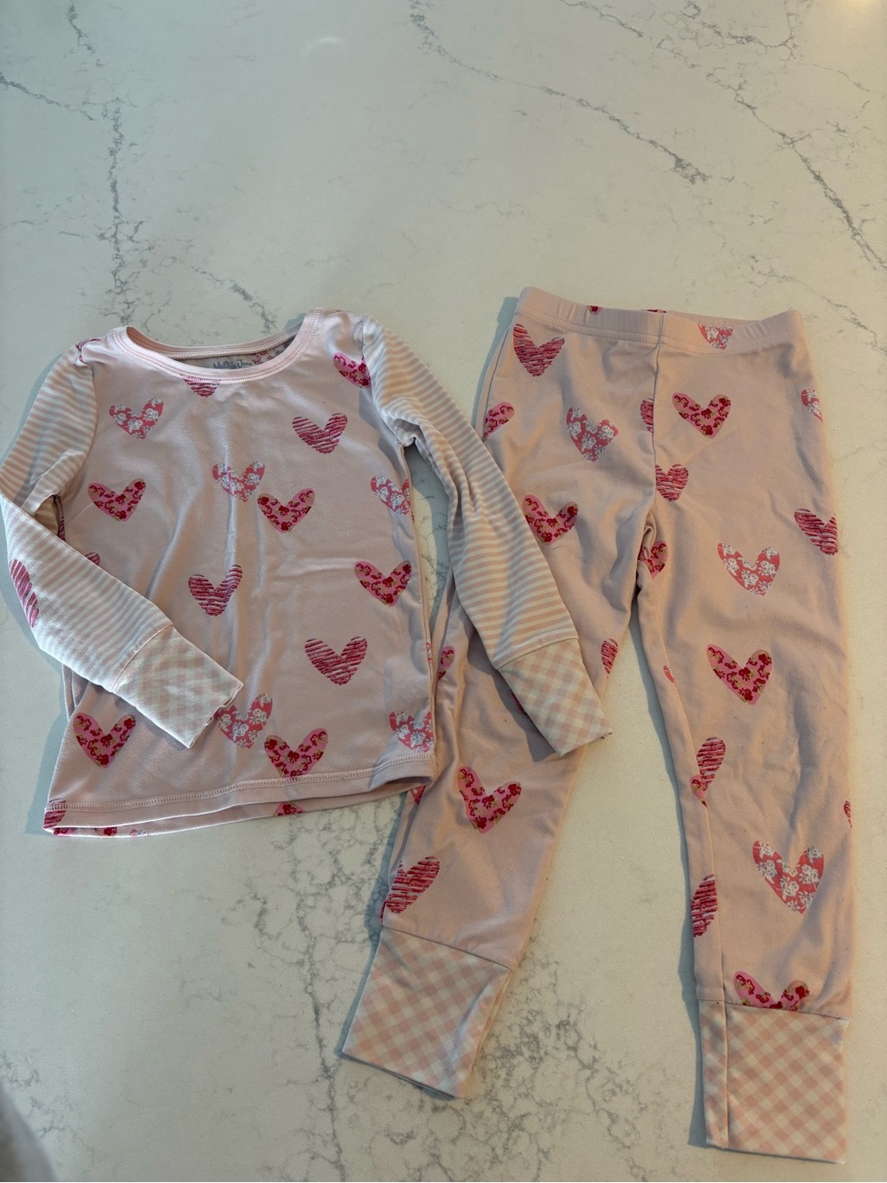 Matilda Jane Light Pink Heart Print Pajama Set